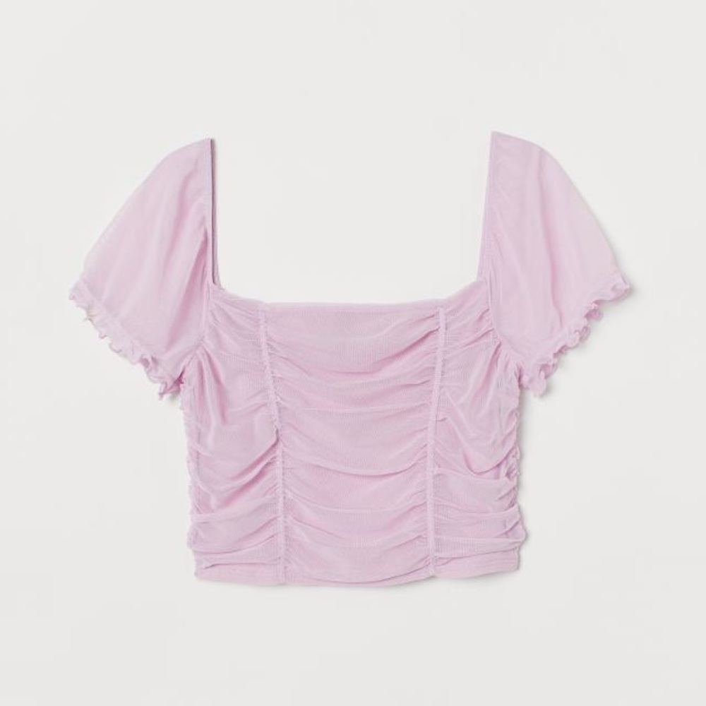 H&M Lilac Rouched Crop Top